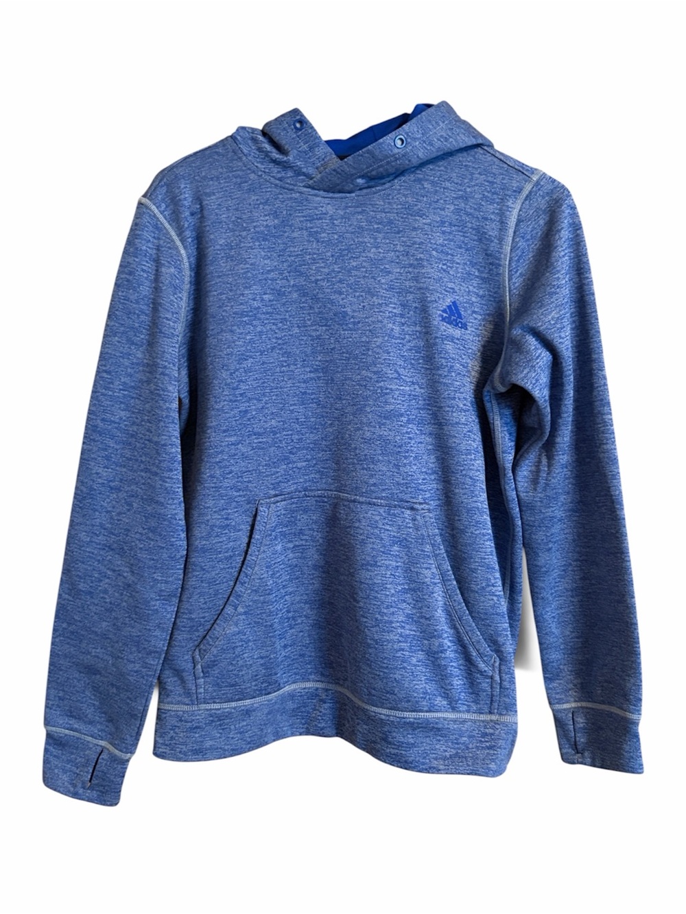Adidas Heathered Blue Athletic Crewneck Hoodie Medium